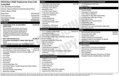New 2026 Ram 3500 Tradesman Crew Cab for sale #A6T204066 - photo 2