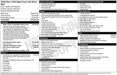 New 2026 Ram 1500 Rebel Crew Cab for sale #A6T262939 - photo 2