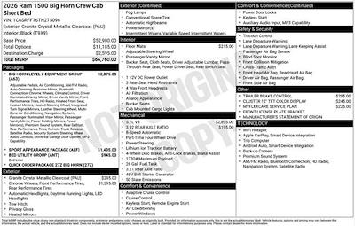 New 2026 Ram 1500 Big Horn Crew Cab for sale #A6T275096 - photo 2