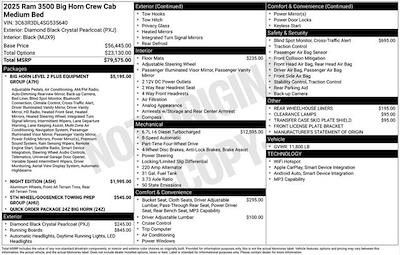 New 2025 Ram 3500 Big Horn Crew Cab 4x4 Pickup for sale #F5T535640X - photo 2
