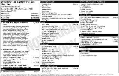New 2025 Ram 1500 Big Horn Crew Cab 4x4 Pickup for sale #F5T555008 - photo 2