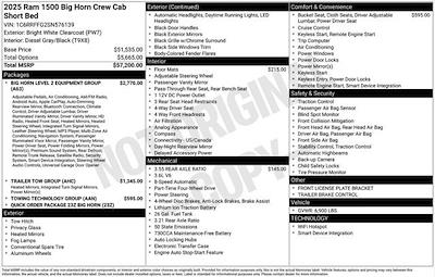 New 2025 Ram 1500 Big Horn Crew Cab 4x4 Pickup for sale #F5T576139 - photo 2