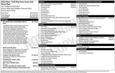 New 2025 Ram 1500 Big Horn Crew Cab 4x4 Pickup for sale #F5T576567 - photo 2
