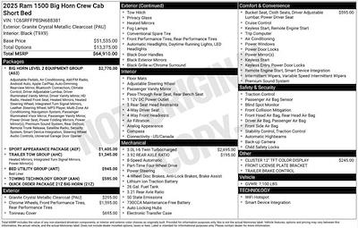 New 2025 Ram 1500 Big Horn Crew Cab 4x4 Pickup for sale #F5T688381 - photo 2