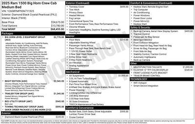 New 2025 Ram 1500 Big Horn Crew Cab 4x4 Pickup for sale #F5T711525 - photo 2