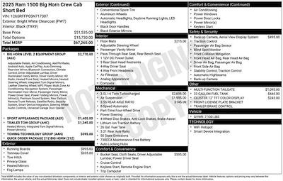 New 2025 Ram 1500 Big Horn Crew Cab 4x4 Pickup for sale #F5T717307 - photo 2
