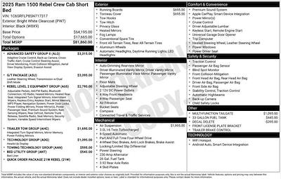 New 2025 Ram 1500 Rebel Crew Cab 4x4 Pickup for sale #F5T717317 - photo 2