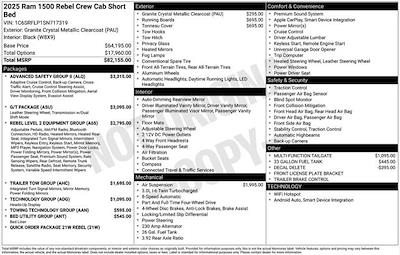 New 2025 Ram 1500 Rebel Crew Cab 4x4 Pickup for sale #F5T717319 - photo 2