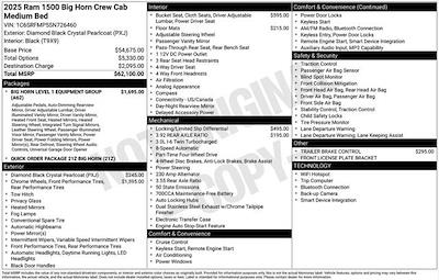 New 2025 Ram 1500 Big Horn Crew Cab for sale #F5T726460X - photo 2