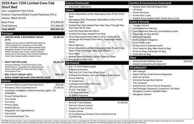 New 2026 Ram 1500 Limited Crew Cab 4x4 Pickup for sale #F6T177870 - photo 2