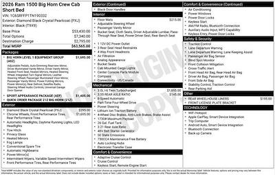 New 2026 Ram 1500 Big Horn Crew Cab for sale #F6T190332X - photo 2