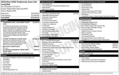 New 2026 Ram 2500 Tradesman Crew Cab 4x4 Pickup for sale #F6T193771 - photo 2