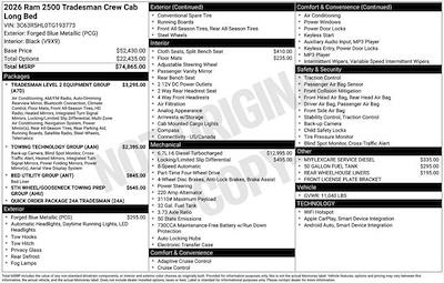New 2026 Ram 2500 Tradesman Crew Cab 4x4 Pickup for sale #F6T193773 - photo 2