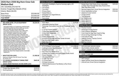 New 2026 Ram 2500 Big Horn Crew Cab 4x4 Pickup for sale #F6T193778 - photo 2