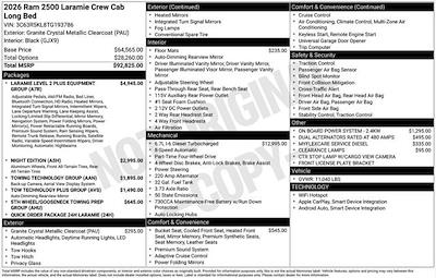 New 2026 Ram 2500 Laramie Crew Cab 4x4 Pickup for sale #F6T193786 - photo 2