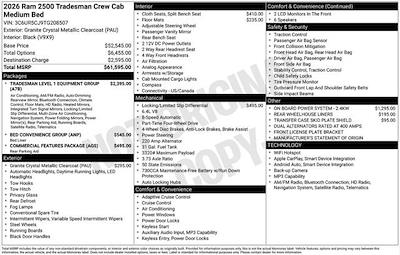 New 2026 Ram 2500 Warlock Crew Cab 4x4 Pickup for sale #F6T208507 - photo 2