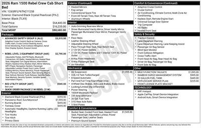 New 2026 Ram 1500 Rebel Crew Cab 4x4 Pickup for sale #F6T211258 - photo 2