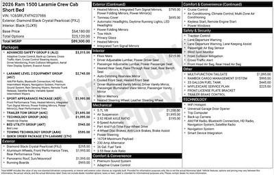 New 2026 Ram 1500 Laramie Crew Cab 4x4 Pickup for sale #F6T237986 - photo 2