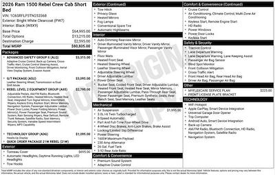 New 2026 Ram 1500 Rebel Crew Cab for sale #F6T253368 - photo 2