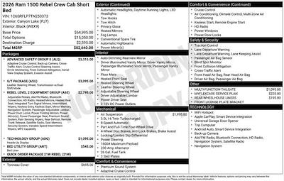 New 2026 Ram 1500 Rebel Crew Cab for sale #F6T253373 - photo 2