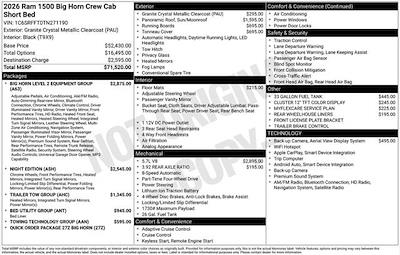 New 2026 Ram 1500 Big Horn Crew Cab for sale #F6T277190 - photo 2