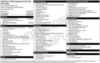 New 2025 Ram 1500 Tradesman Crew Cab 4x4 Pickup for sale #O5T217126 - photo 2