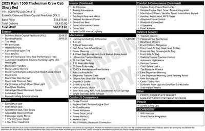 New 2025 Ram 1500 Tradesman Crew Cab 4WD Pickup for sale #O5T246119 - photo 2