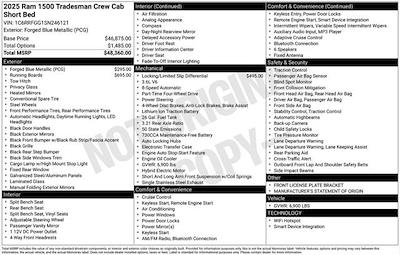 New 2025 Ram 1500 Tradesman Crew Cab 4WD Pickup for sale #O5T246121 - photo 2
