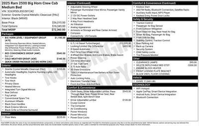 New 2025 Ram 2500 Big Horn Crew Cab 4x4 Pickup for sale #O5T581242 - photo 2