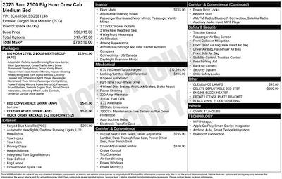 New 2025 Ram 2500 Big Horn Crew Cab 4x4 Pickup for sale #O5T581246 - photo 2