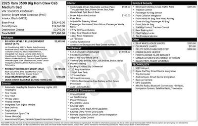New 2025 Ram 3500 Big Horn Crew Cab for sale #O5T587421 - photo 2