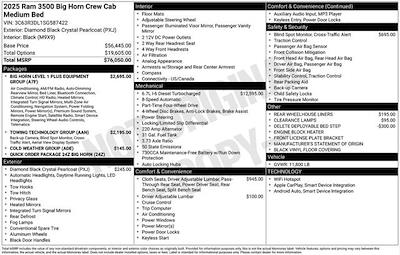 New 2025 Ram 3500 Big Horn Crew Cab 4x4 Pickup for sale #O5T587422 - photo 2