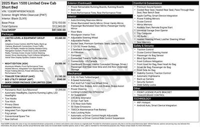 New 2025 Ram 1500 Limited Crew Cab 4x4 Pickup for sale #O5T743635 - photo 2