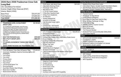 New 2026 Ram 3500 Tradesman Crew Cab 4WD DRW Pickup for sale #O6T155203 - photo 2