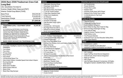 New 2026 Ram 2500 Tradesman Crew Cab for sale #A6T156215T - photo 2