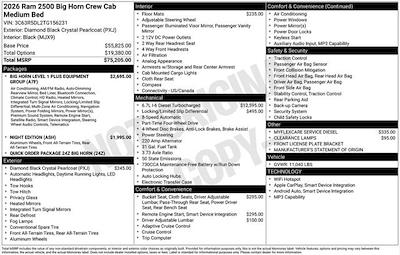 New 2026 Ram 2500 Big Horn Crew Cab 4WD Pickup for sale #O6T156231 - photo 2