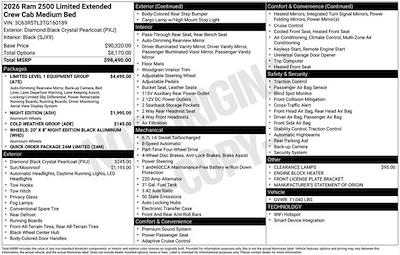 New 2026 Ram 2500 Limited Mega Cab 4x4 Pickup for sale #O6T160189 - photo 2