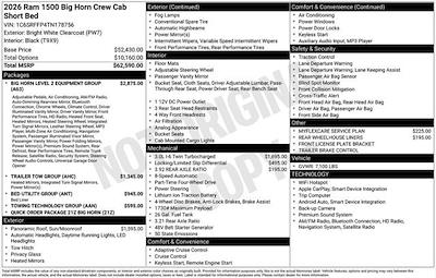 New 2026 Ram 1500 Lone Star Crew Cab 4WD Pickup for sale #O6T178756 - photo 2