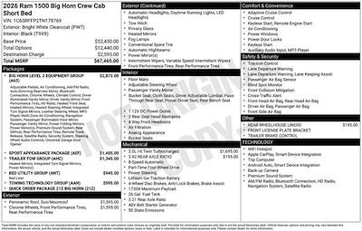 New 2026 Ram 1500 Lone Star Crew Cab 4WD Pickup for sale #O6T178769 - photo 2