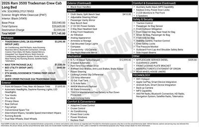 New 2026 Ram 3500 Tradesman Crew Cab for sale #O6T178953 - photo 2