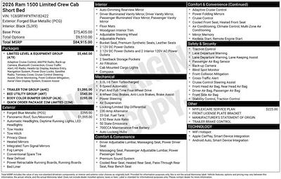 New 2026 Ram 1500 Limited Crew Cab 4x4 Pickup for sale #O6T182422 - photo 2