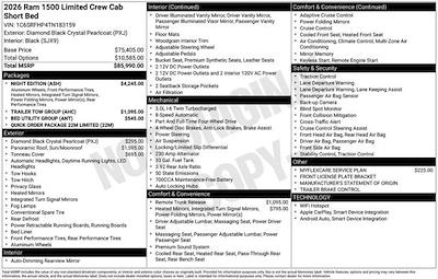 New 2026 Ram 1500 Limited Crew Cab 4x4 Pickup for sale #O6T183159 - photo 2