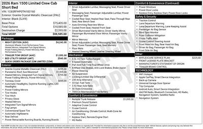 New 2026 Ram 1500 Limited Crew Cab 4x4 Pickup for sale #O6T183160 - photo 2