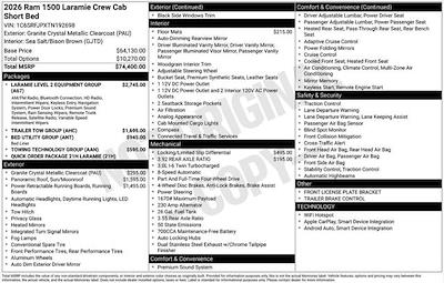 New 2026 Ram 1500 Laramie Crew Cab 4x4 Pickup for sale #O6T192698 - photo 2