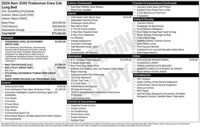 New 2026 Ram 3500 Tradesman Crew Cab for sale #O6T203948 - photo 2