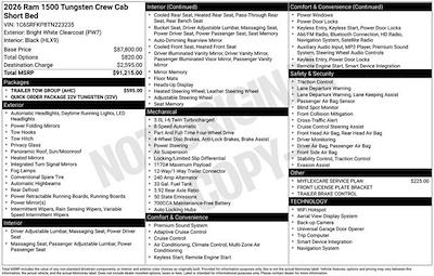 New 2026 Ram 1500 Limited Longhorn Crew Cab 4x4 Pickup for sale #O6T223235 - photo 2