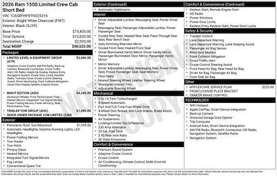 New 2026 Ram 1500 Limited Crew Cab 4x4 Pickup for sale #O6T225316 - photo 2