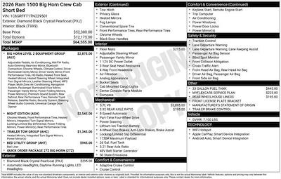 New 2026 Ram 1500 Big Horn Crew Cab 4x4 Pickup for sale #O6T229501 - photo 2