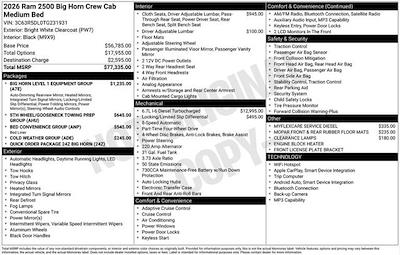 New 2026 Ram 2500 Big Horn Crew Cab for sale #O6T231931 - photo 2