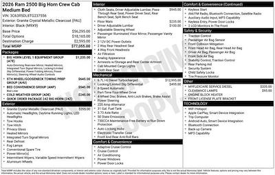 New 2026 Ram 2500 Big Horn Crew Cab for sale #O6T237556 - photo 2